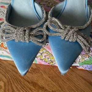 Jeffrey Campbell Blue and Silver Heels